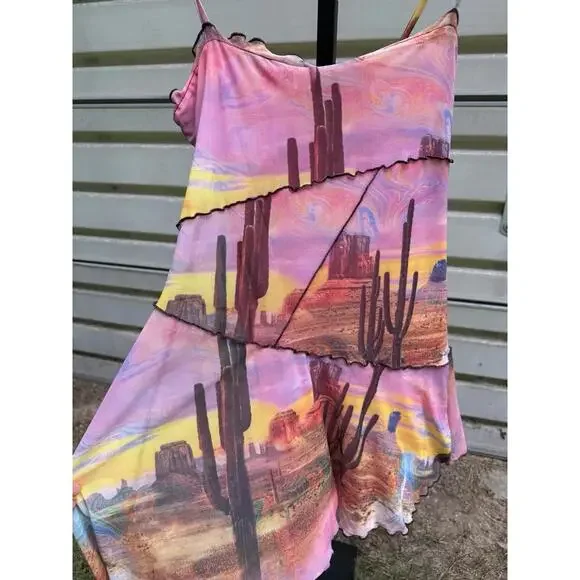 Urban Outfitters Women's Size S Desert Cactus Pink Sundress - Picture 6 of 9